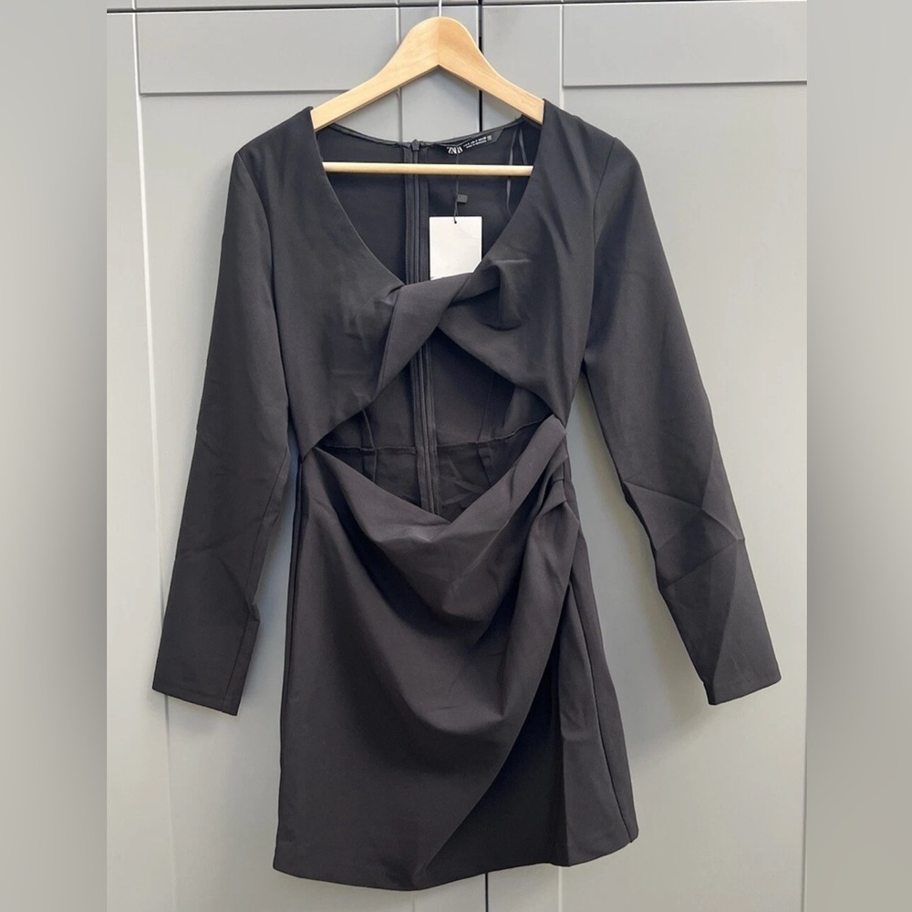 Zara Black Long Sleeve Dress